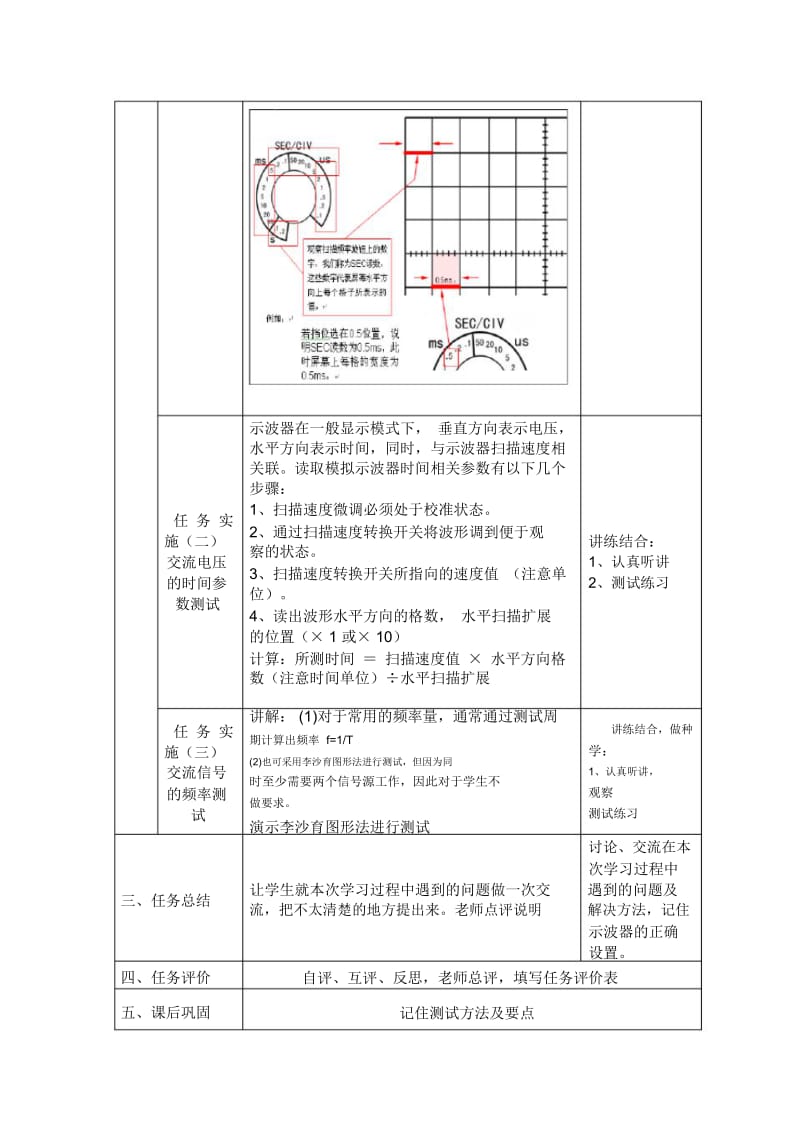 任务四模拟示波器的使用(三)教案与任务书正式.docx_第3页