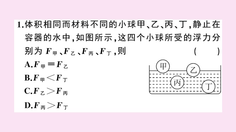 （通用）2020年春八年级物理下册 第十章 浮力章末复习同步练习课件 （新版）新人教版.ppt_第2页