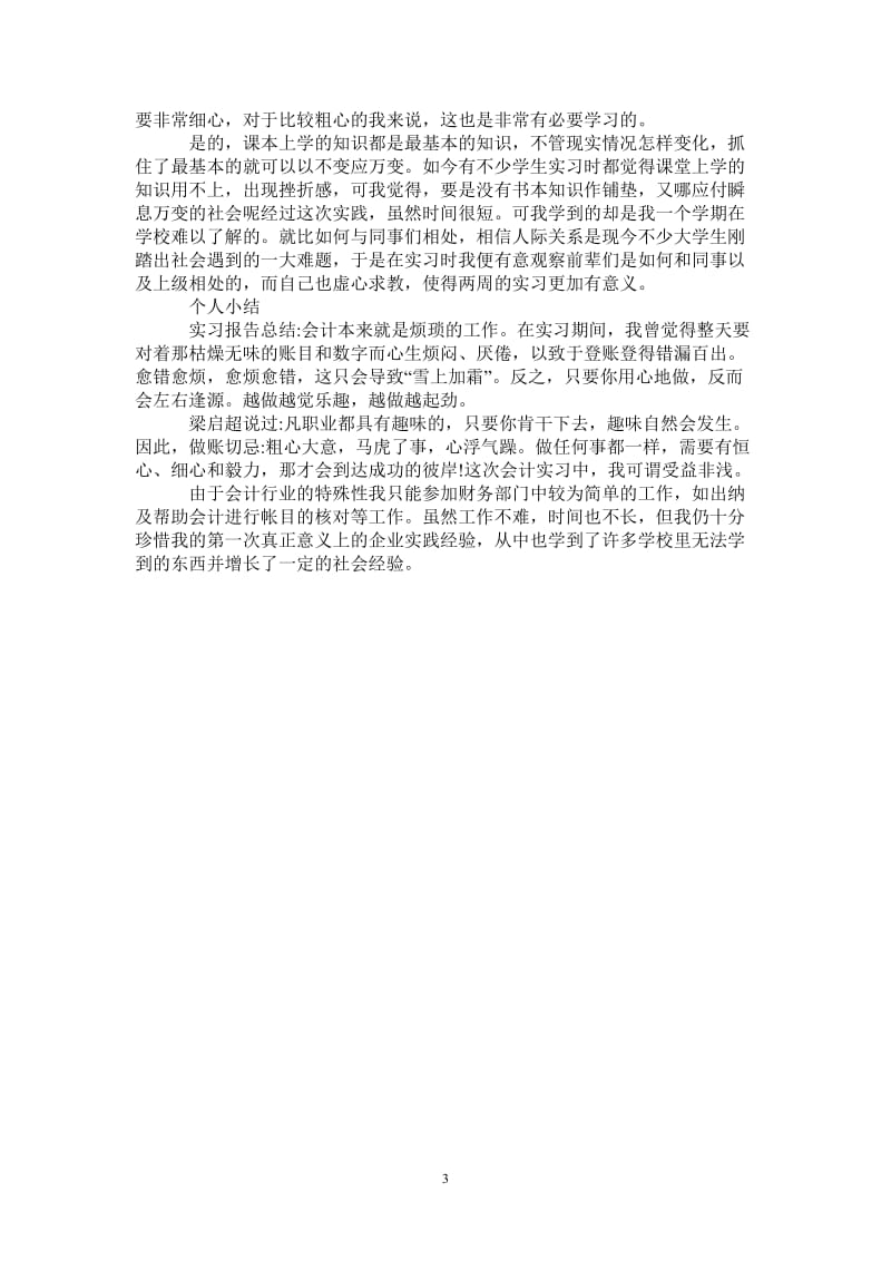 2021年大学生会计电算化实习总结.doc_第3页