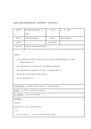 战略与投资发展部副经理(招商管理)岗位说明书.docx