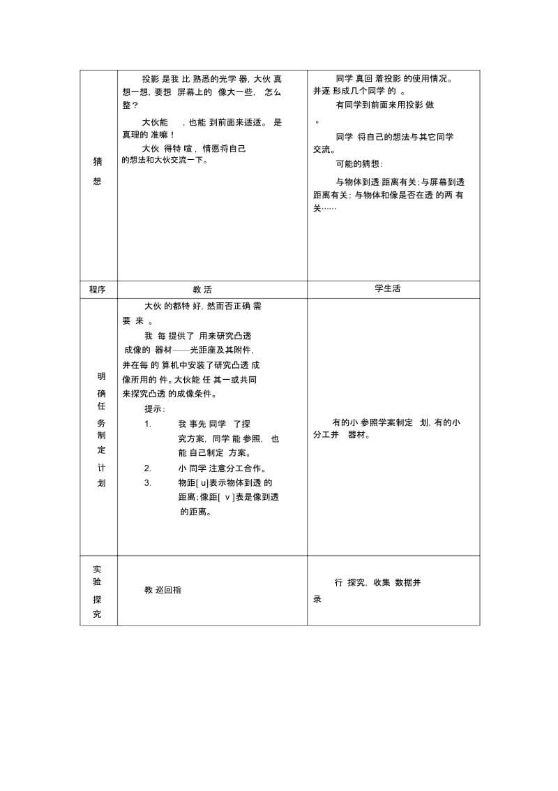 物理初二下苏科版4.3探究凸透镜成像的规律教学设计4.docx_第2页