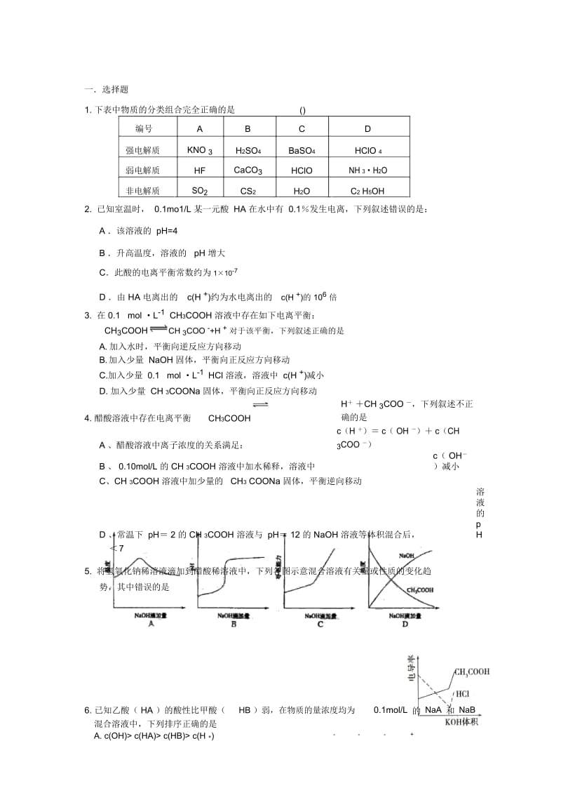 弱电解质的电离和盐类的水解.docx_第1页