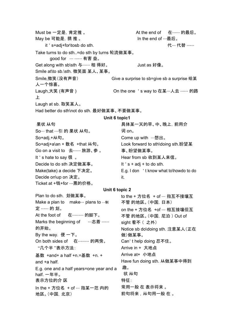 仁爱版八年级下册英语的重点句型和短语(二).docx_第2页