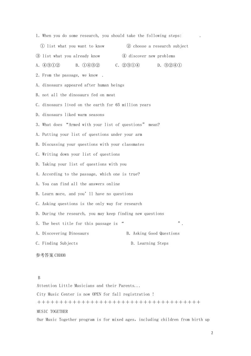 2019中考英语二轮复习 短文语法选择+首字母阅读新选（8）.doc_第2页