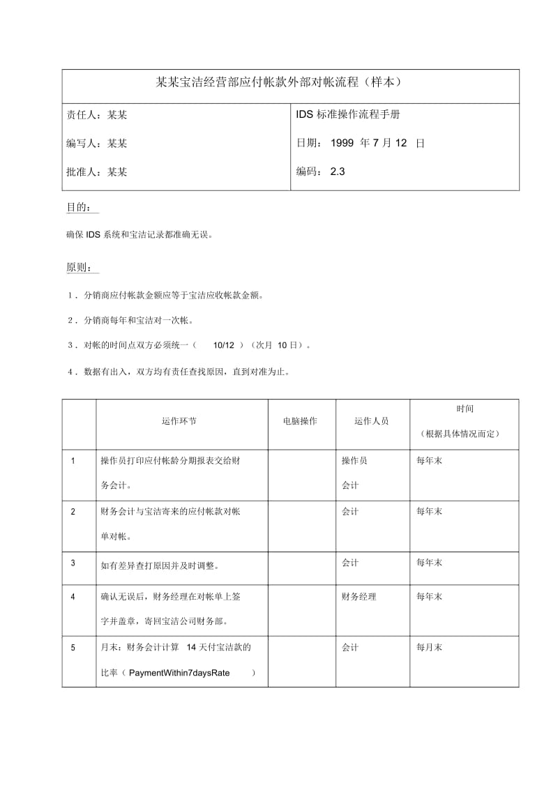 宝洁经营部应付帐款外部对帐流程(样本).docx_第1页