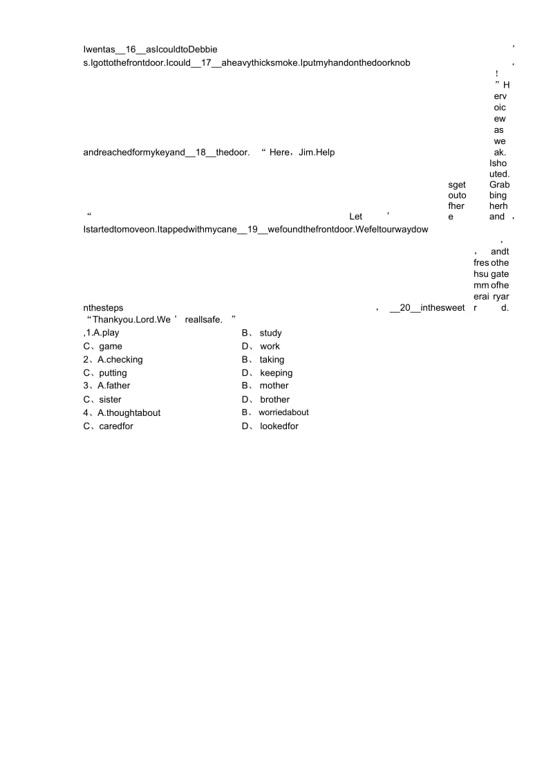 2019重庆高考英语：完形填空练习题(一)(解析).docx_第2页