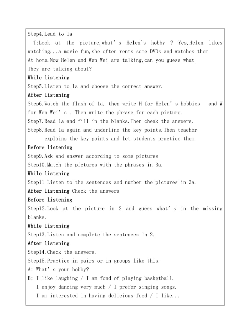 教学设计表Unit3 Topic1 SectionA.doc_第2页