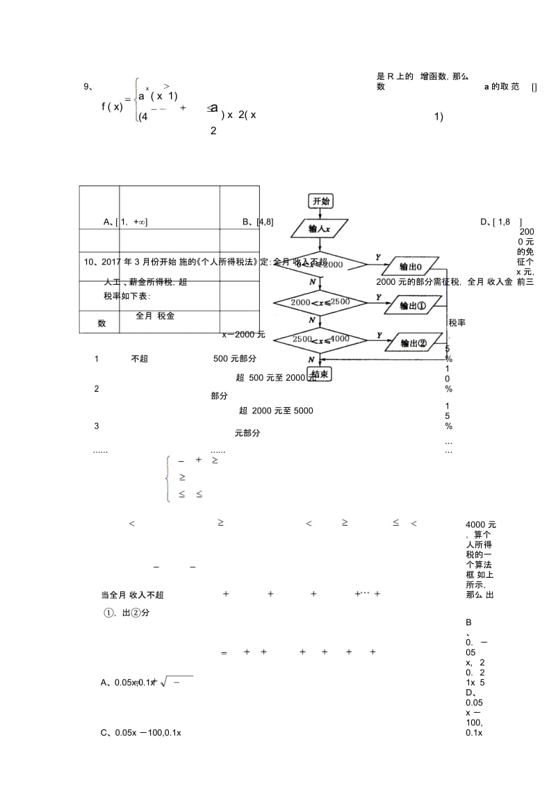 吉林重点中学2019高三第一次重点考试--数学(文).docx_第3页