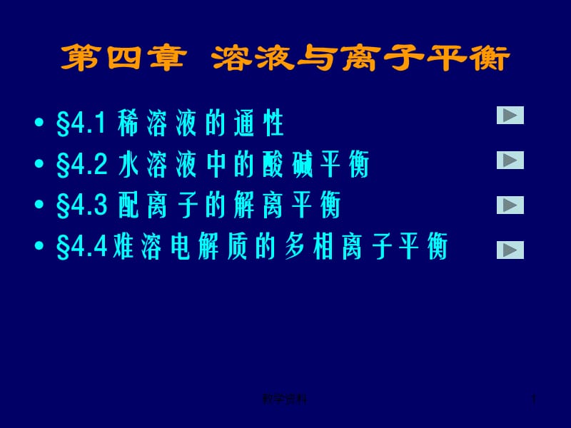 第四章 水溶液中的离子平衡 王[基础教学].ppt_第1页