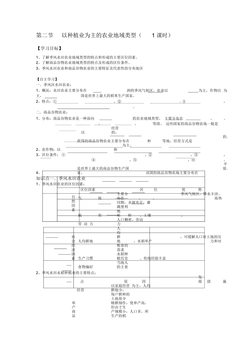 以种植业为主的农业地域类型导学案.docx_第1页