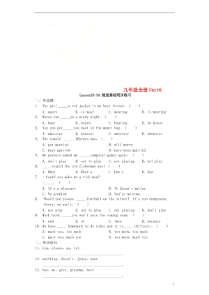 九年级英语上册 Unit 6 Lesson 33-34随堂基础同步练习 （新版）冀教版.doc