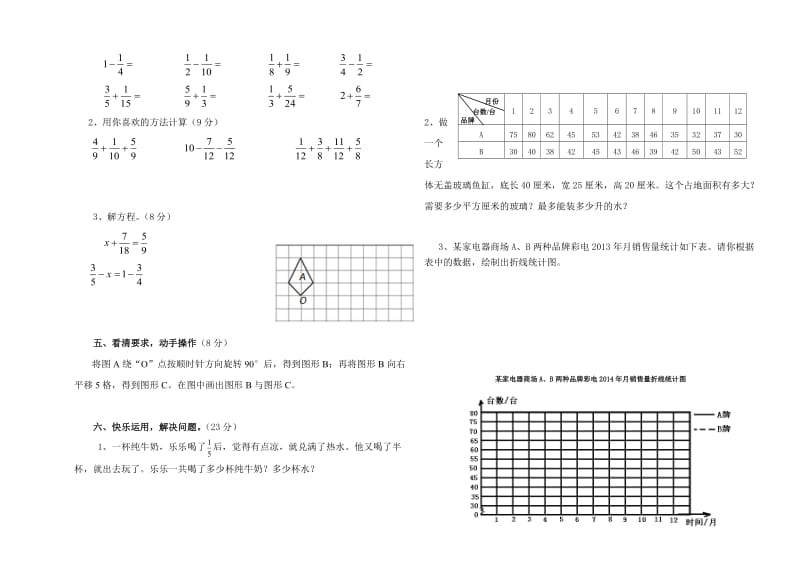 五年级数学下册期末检测试题.doc_第2页