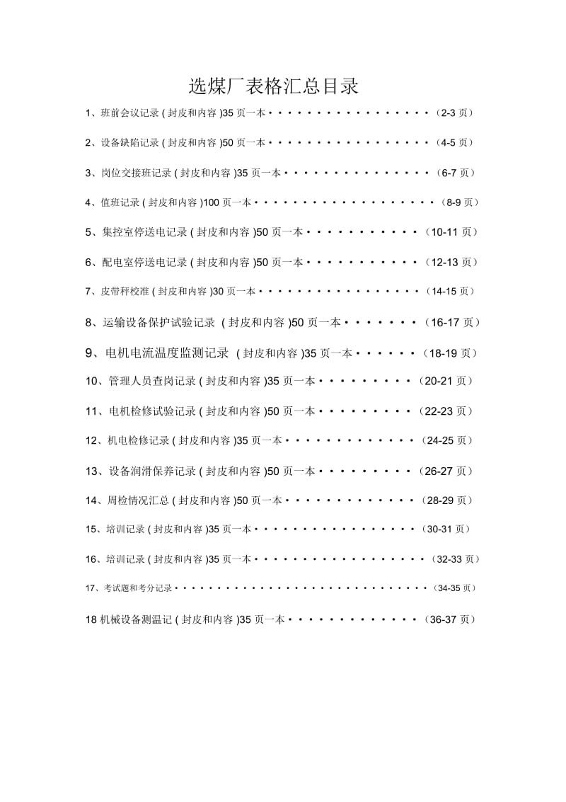 选煤厂电气检查记录明细.docx_第1页