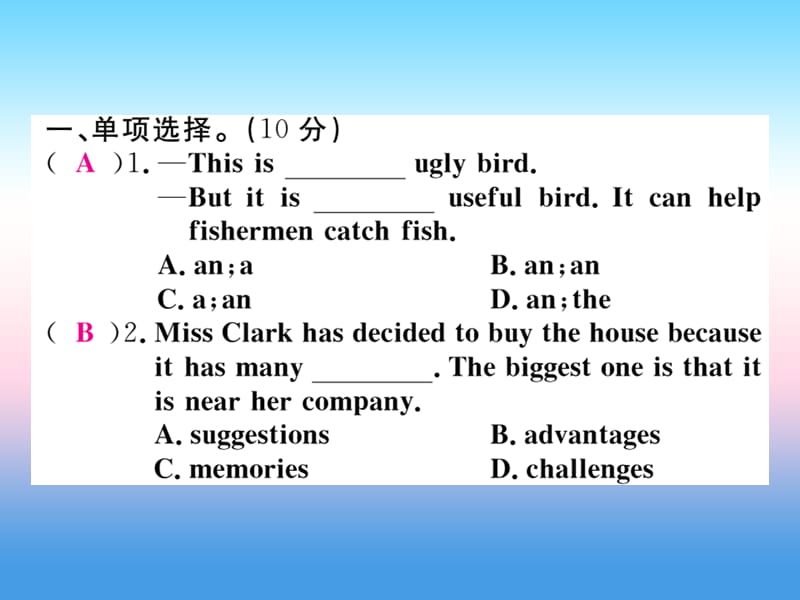 2018-2019学年九年级英语全册 Unit 13 We&rsquo;re trying to save the earth周末作业习题课件 （新版）人教新目标版.ppt_第2页