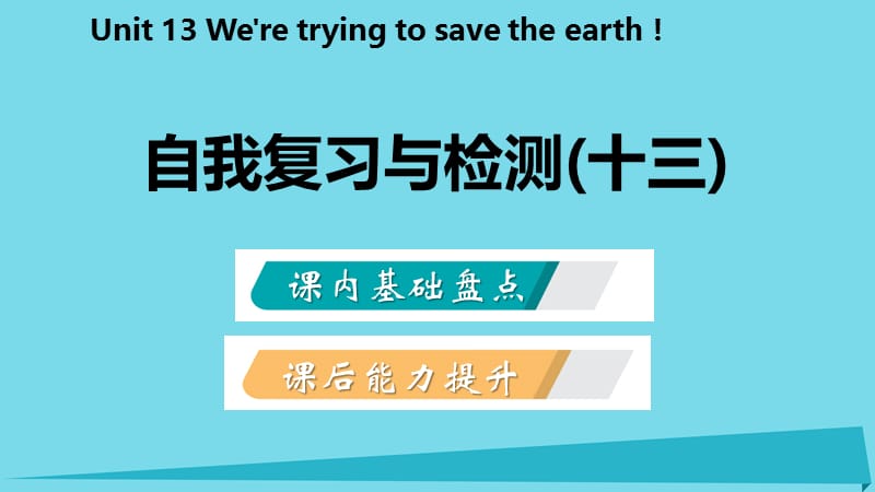 2018-2019学年九年级英语全册 Unit 13 We&rsquo;re trying to save the earth自我复习与检测课件 （新版）人教新目标版.ppt_第2页