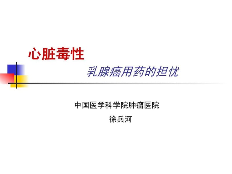 心脏毒性乳腺癌用药的担忧 中国医学科学院肿瘤医院课件.ppt_第1页