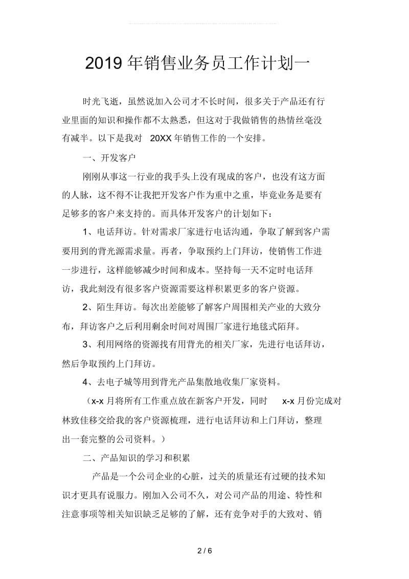 2019年销售业务员工作计划(二篇).docx_第2页