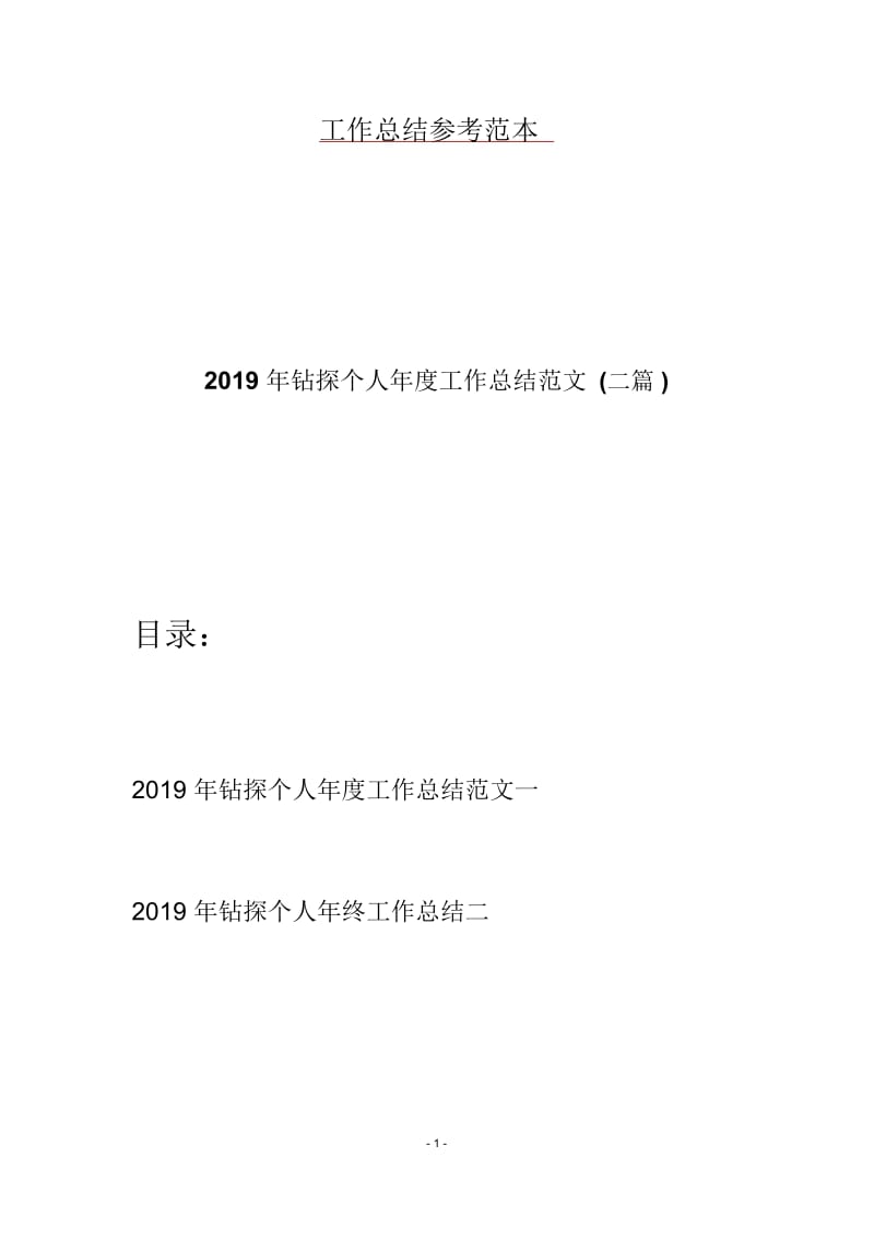 2019年钻探个人年度工作总结范文(二篇).docx_第1页