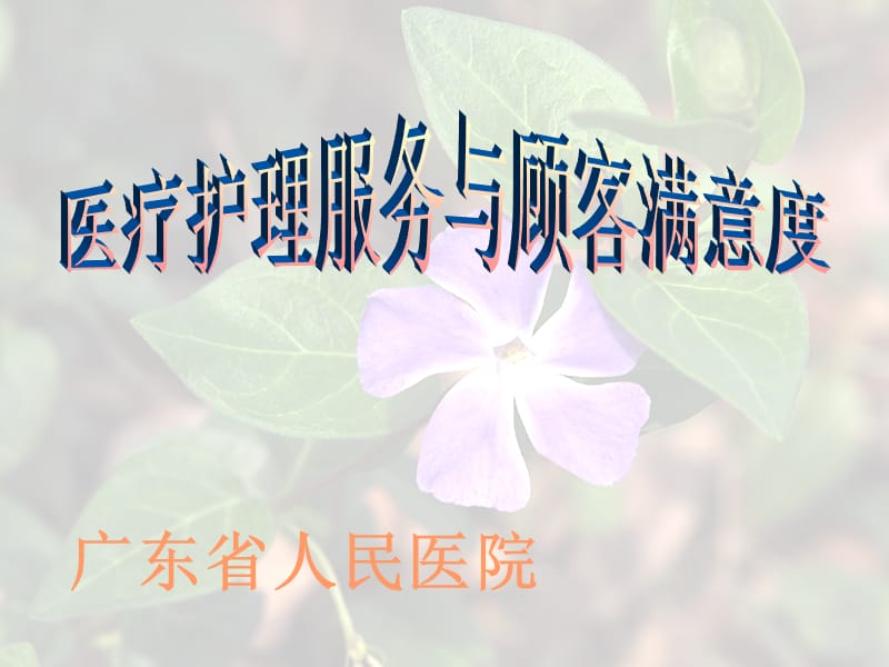 医疗护理服务与顾客满意度课件.ppt_第1页