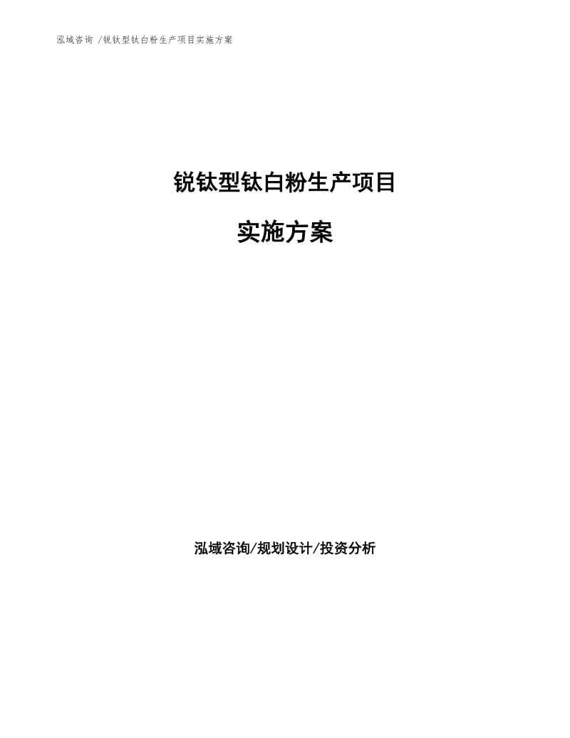 锐钛型钛白粉生产项目实施方案（可编辑范文模板）.docx_第1页