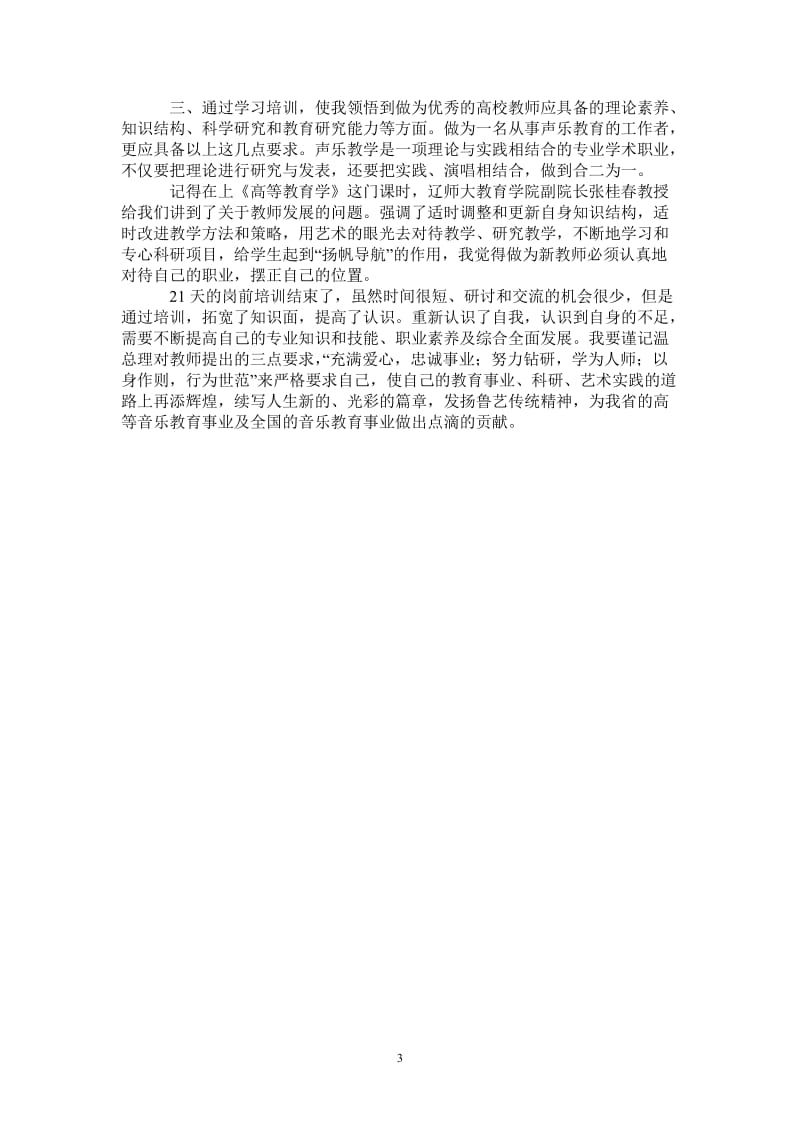 2021年新教师岗前培训总结.doc_第3页