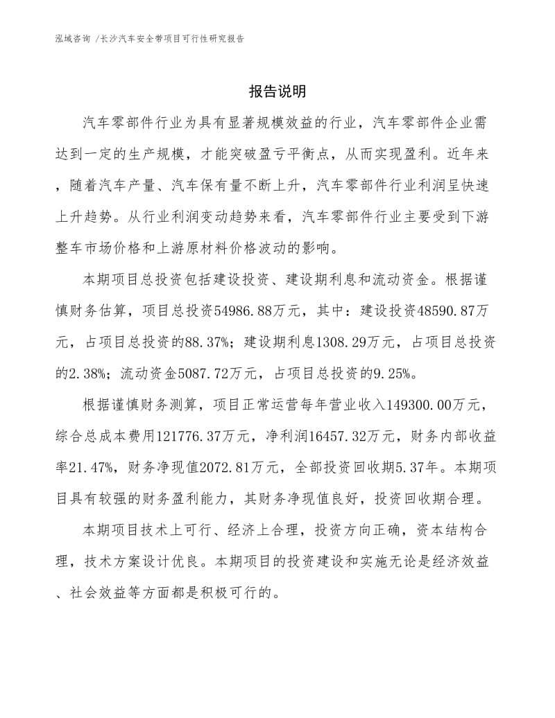 长沙汽车安全带项目可行性研究报告.docx_第2页