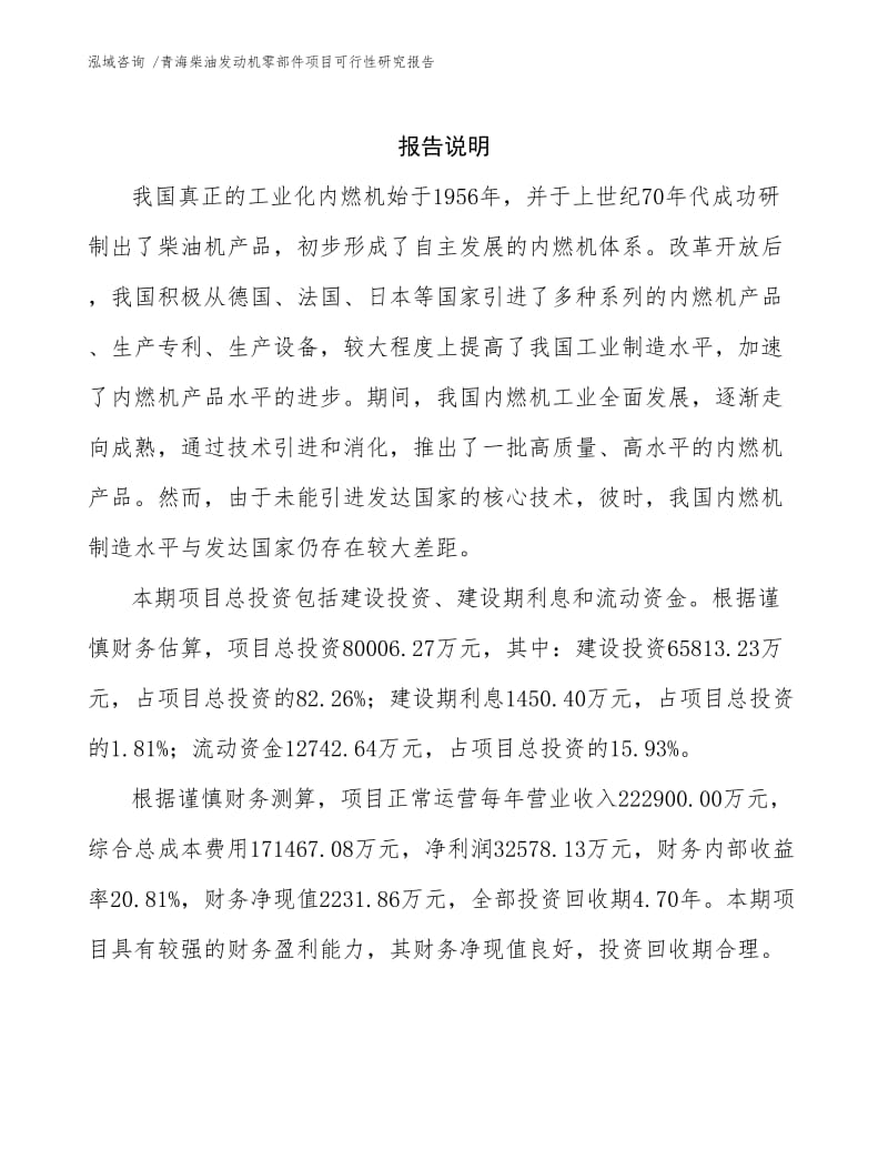 青海柴油发动机零部件项目可行性研究报告.docx_第2页