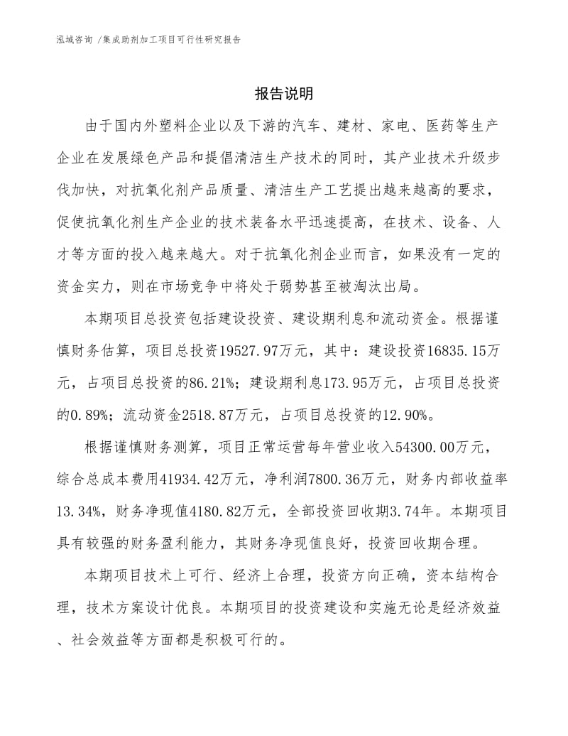 集成助剂加工项目可行性研究报告范文参考.docx_第2页