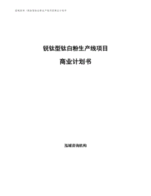 锐钛型钛白粉生产线项目商业计划书参考模板.docx