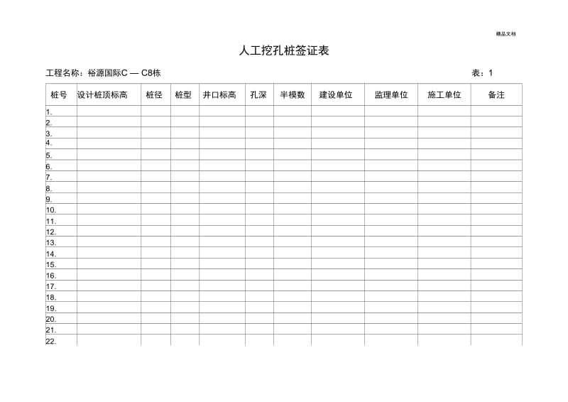 人工挖孔桩签证表.docx_第1页