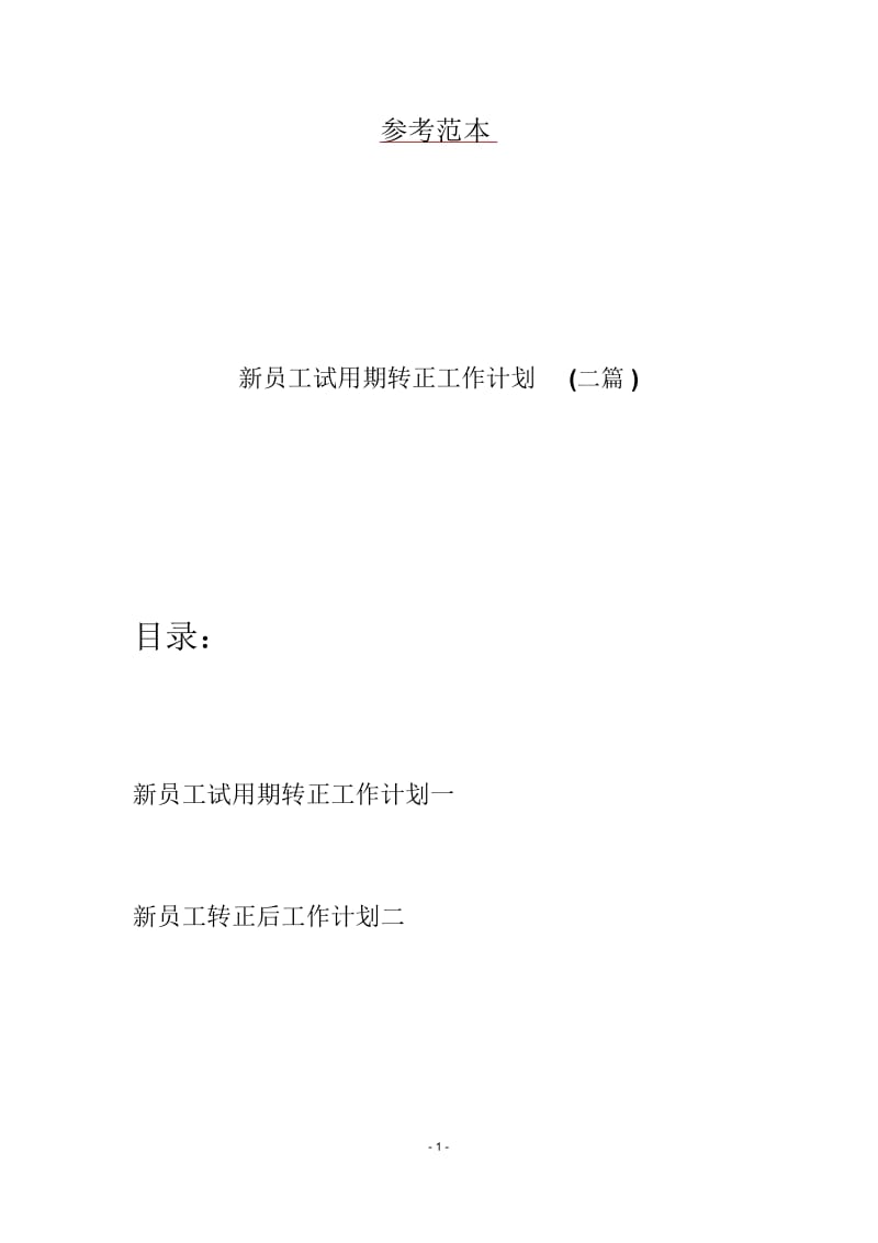 新员工试用期转正工作计划(二篇).docx_第1页