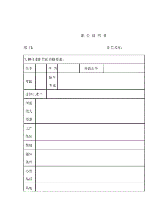 职位说明书汇编(DOC15个)9.docx