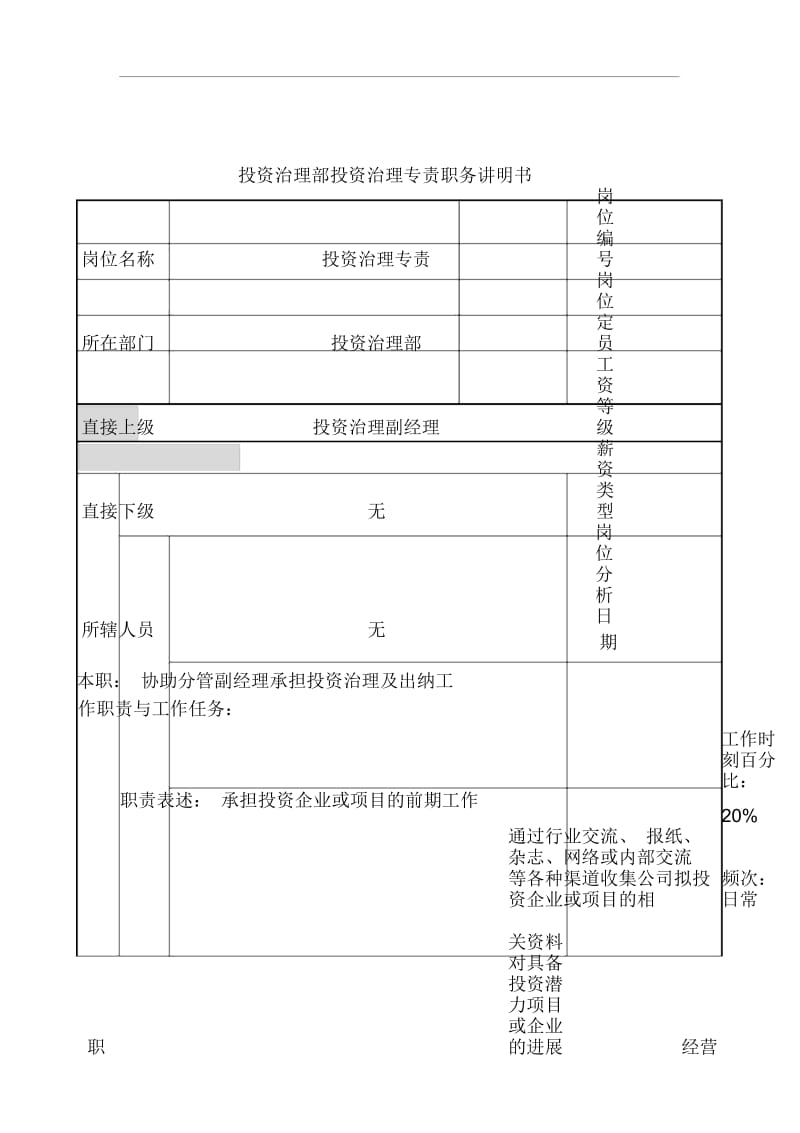 信托投资公司个人信托部会计职务说明书54.docx_第1页