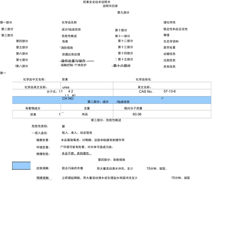 尿素安全技术说明书.docx_第1页