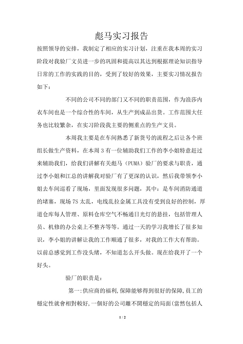 彪马实习报告.doc_第1页