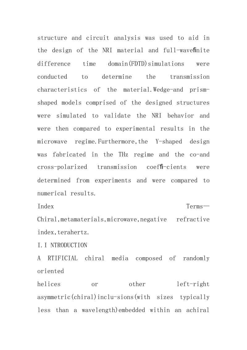 Development of Chiral Negative Refractive Index Metamaterials for the Terahertz Frequency Regime.docx_第2页