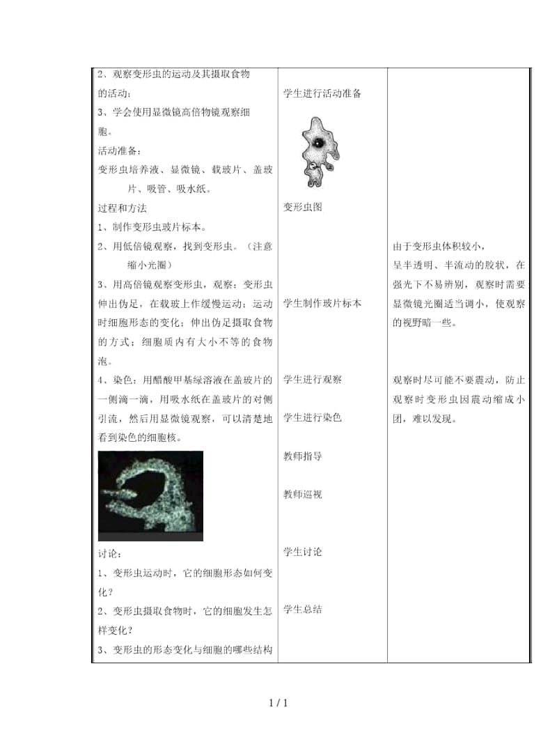 七年级生物上册第2单元第3章第2节细胞是生命活动的单位教案.docx_第2页