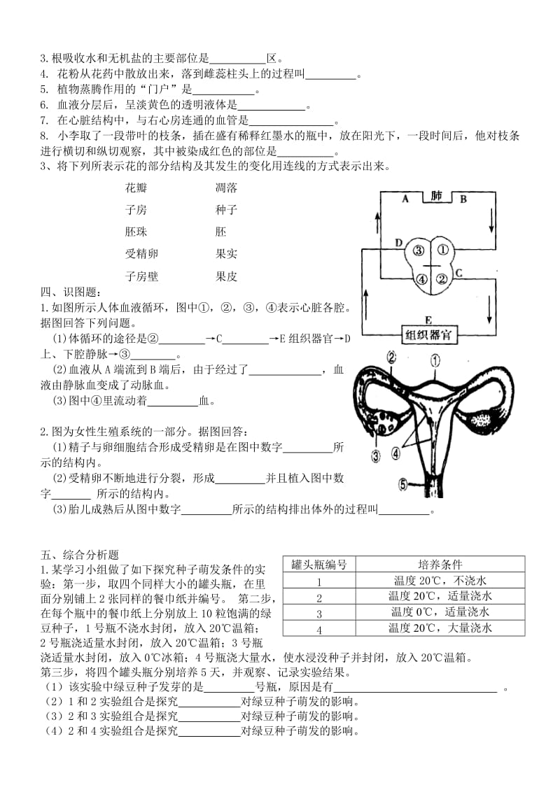 2012-2013第二学期七年级生物期末试题.doc_第3页