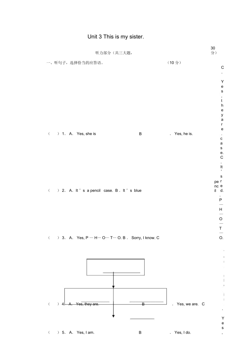 七年级英语上册Unit3Thisismysister测试题B卷人教新目标版.docx_第1页