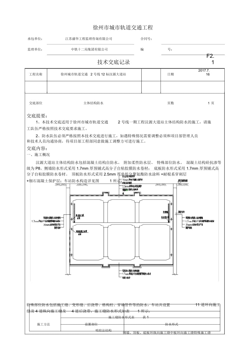 防水技术交底完整版.docx_第1页