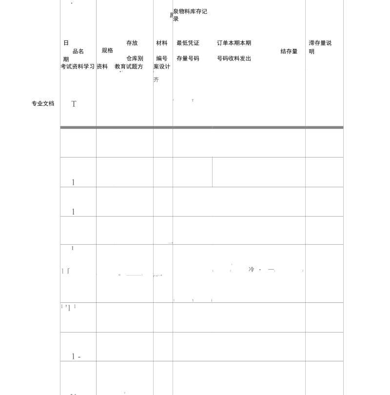 原物料库存记录表格模板.docx_第1页