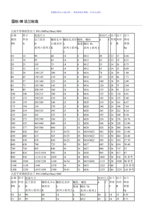 国标GB法兰盘标准尺寸Word编辑.doc