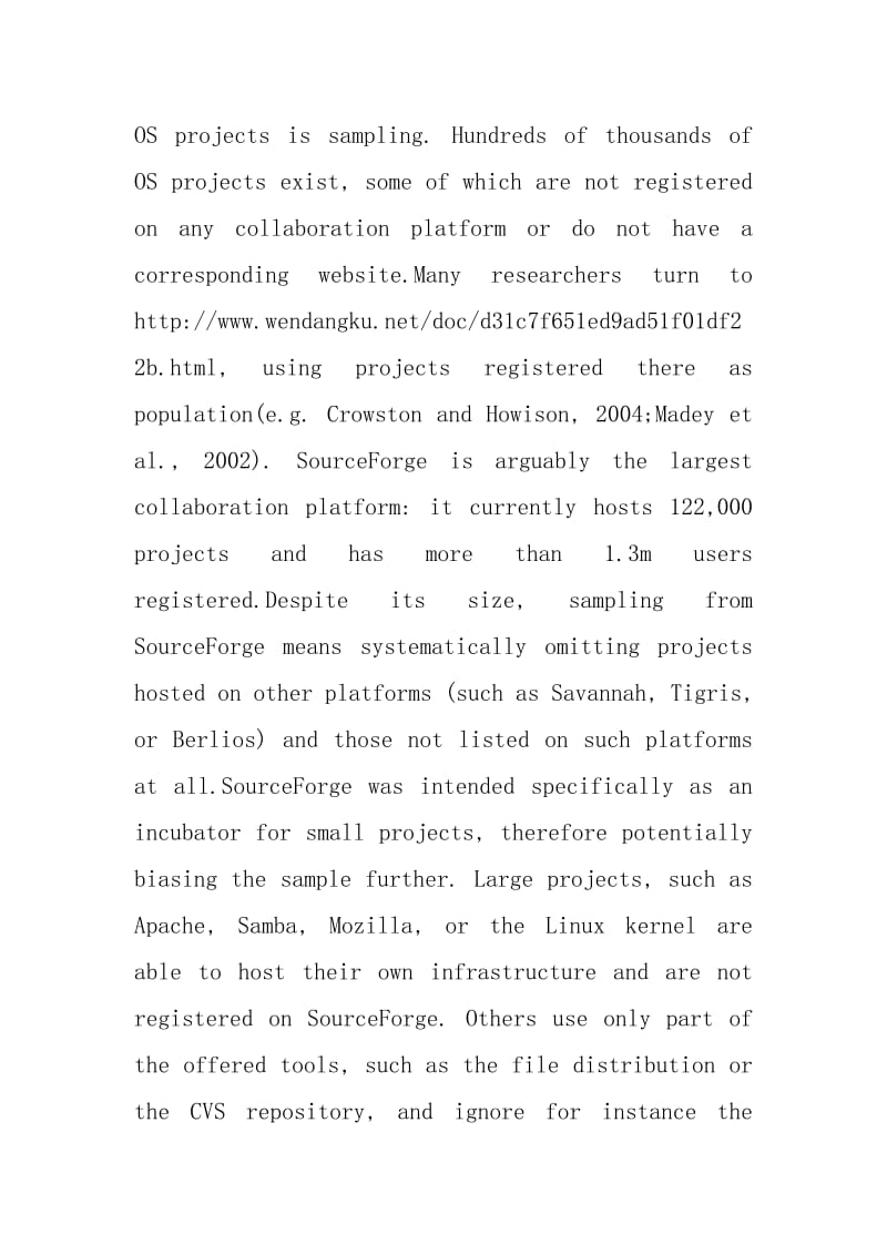 Sampling in Open Source Software Development The case for using the Debian GNULinux Distrib.docx_第2页