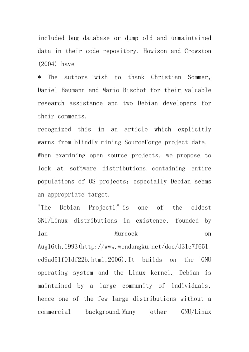 Sampling in Open Source Software Development The case for using the Debian GNULinux Distrib.docx_第3页