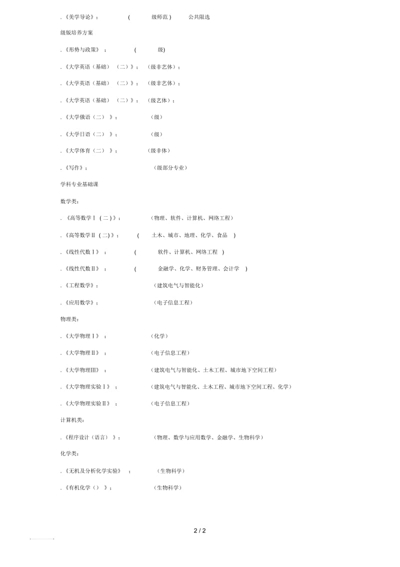 春季学期开设的公共课及课程代码下.docx_第2页