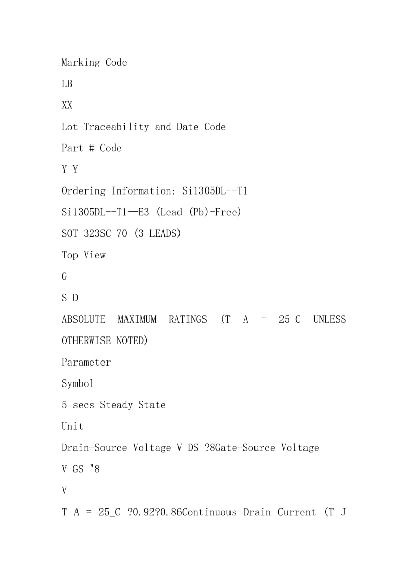 SI1305DL-T1中文资料.docx_第2页