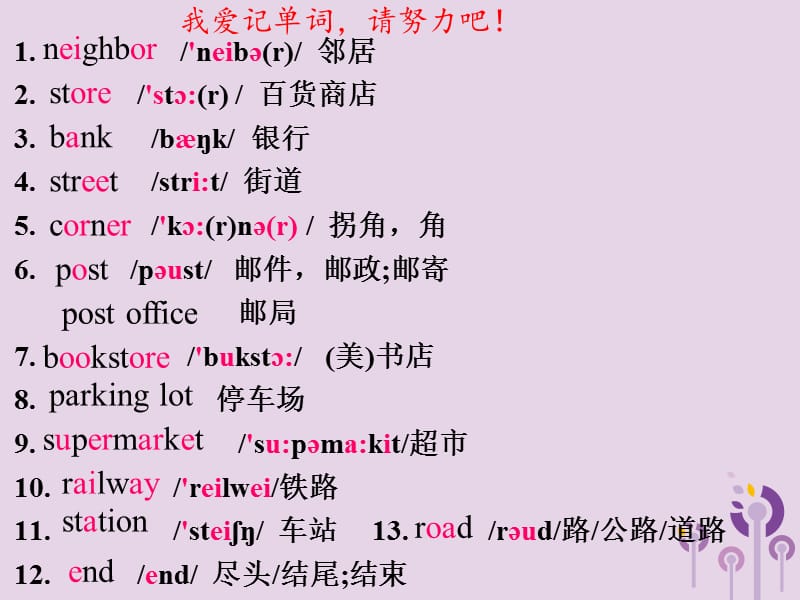 七年级英语下册 Unit 6 Our local area Topic 2 My home is in an apartment building Section B课件1 （新版）仁爱版.ppt_第3页