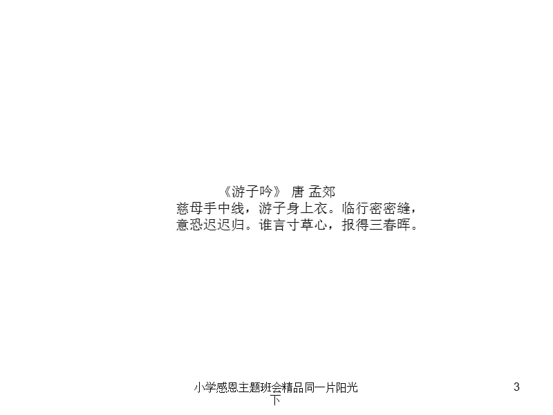 小学感恩主题班会同一片阳光下.ppt_第3页