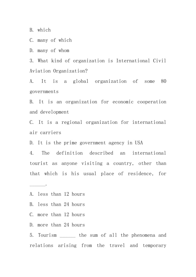 2021年10月旅游英语选读试题.docx_第2页