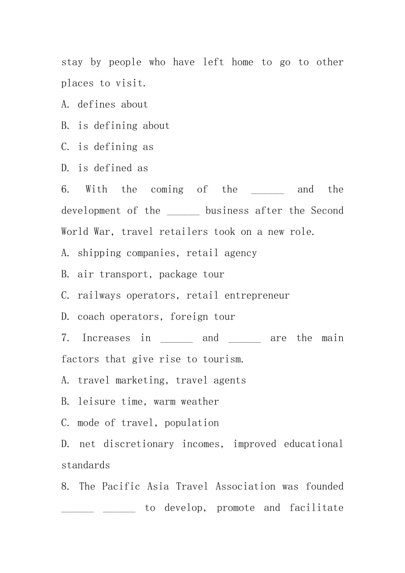 2021年10月旅游英语选读试题.docx_第3页